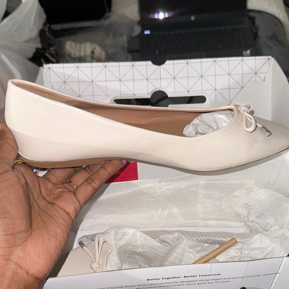 Call It Spring Cream Ballet Flats - Picture 3 of 3
